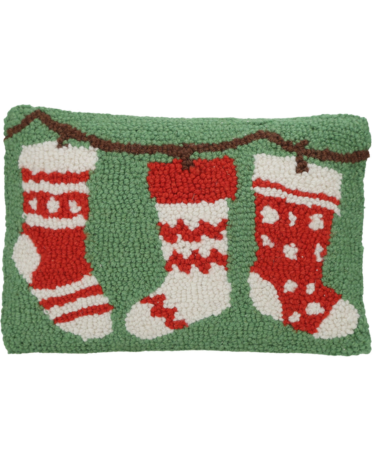 Red & Green Stocking Throw Pillow