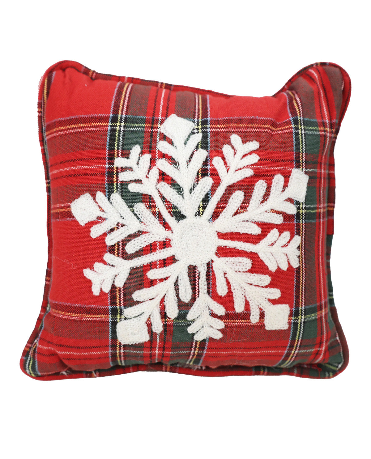 Snowflake Embroidered Throw Pillow