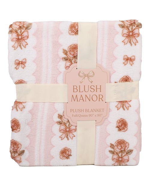 Bergamo Floral Stripe Blush Blanket