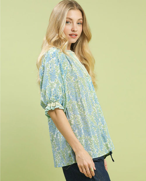 Umgee V-Neck Collared Top