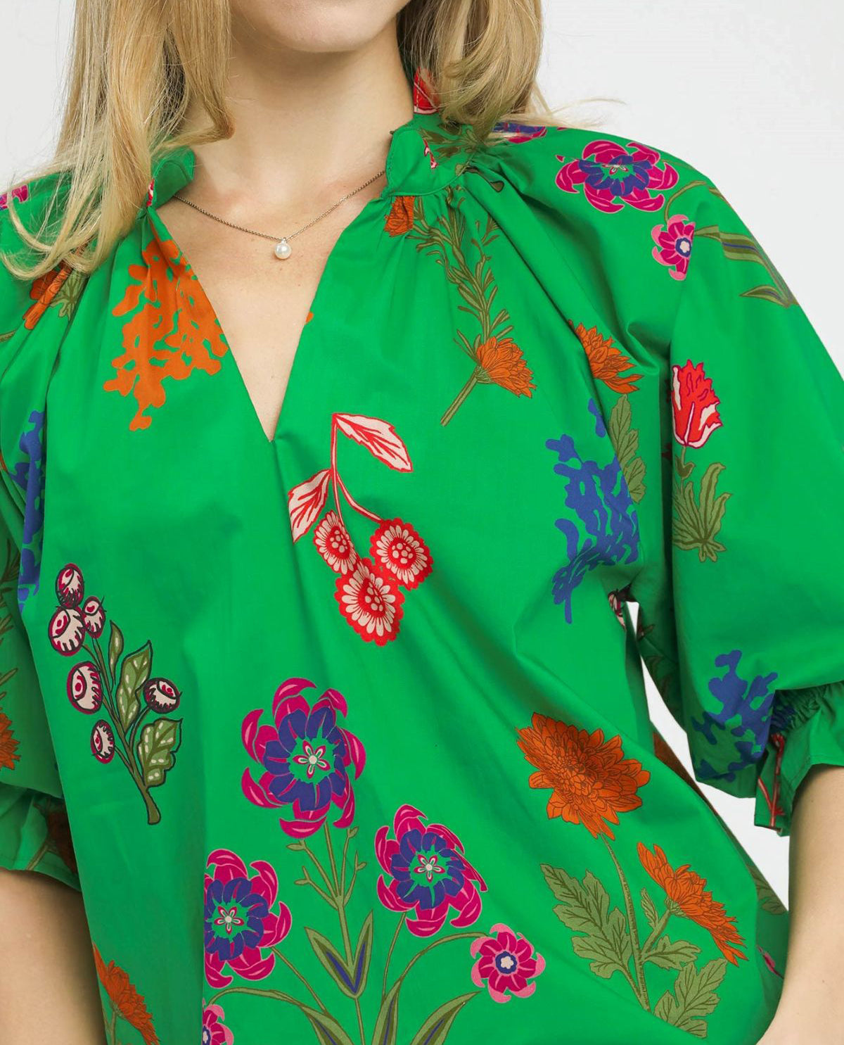 Floral Print Puff Sleeve Top