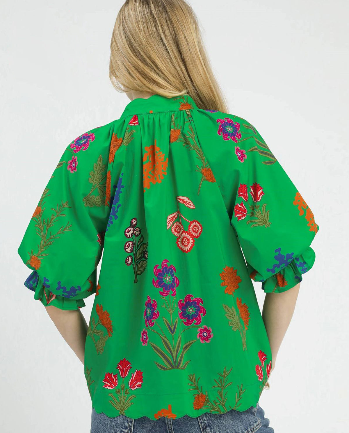 Floral Print Puff Sleeve Top