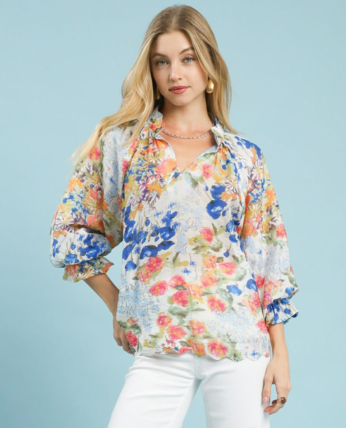 Watercolor Floral Top