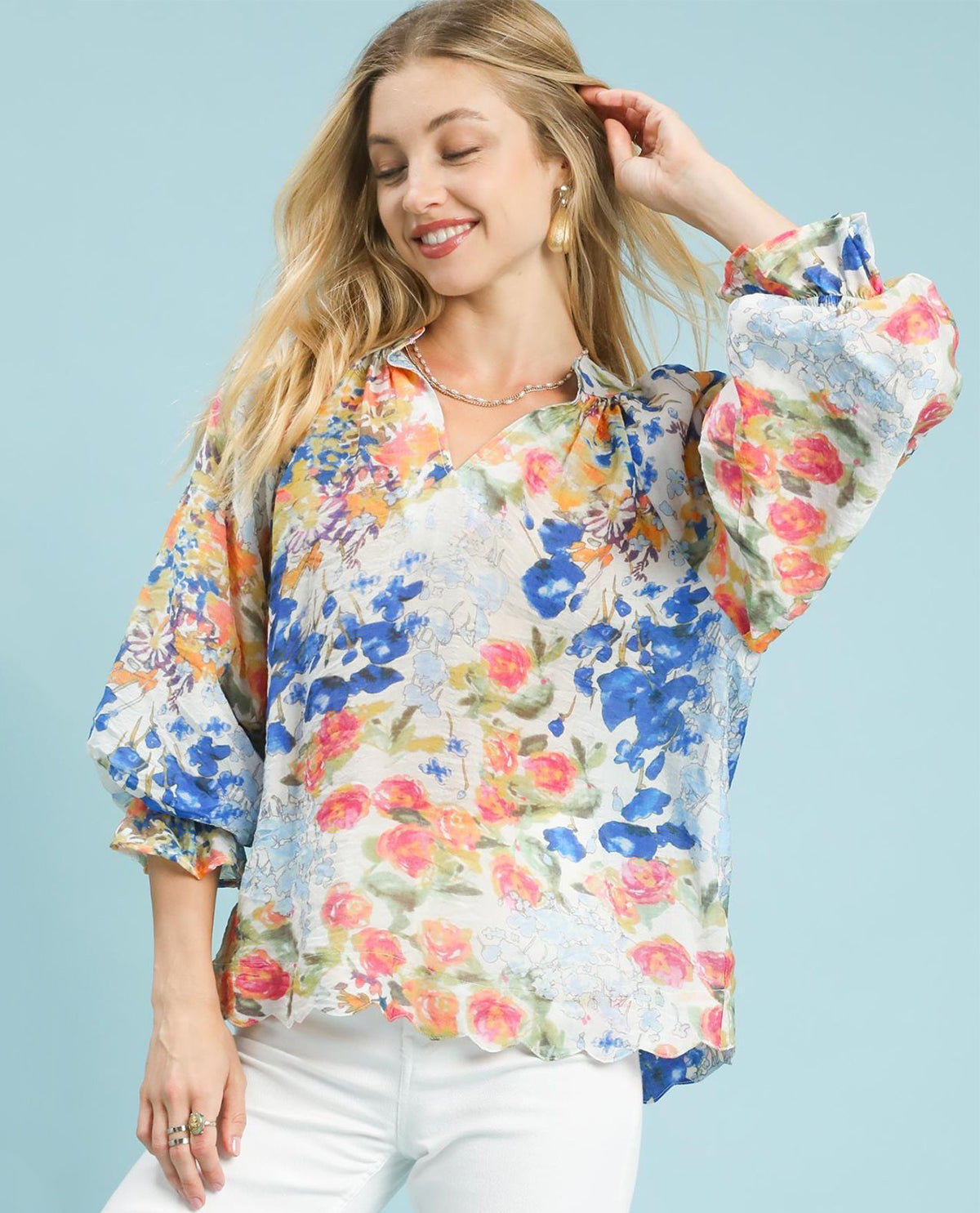 Watercolor Floral Top