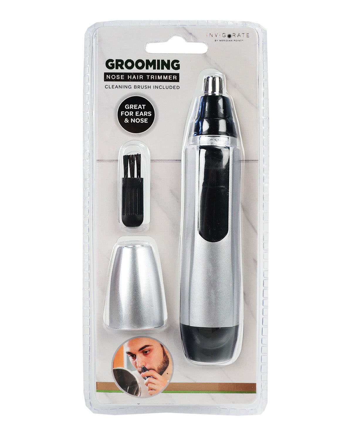 Invigorate wet dry nose trimmers for men with a white background