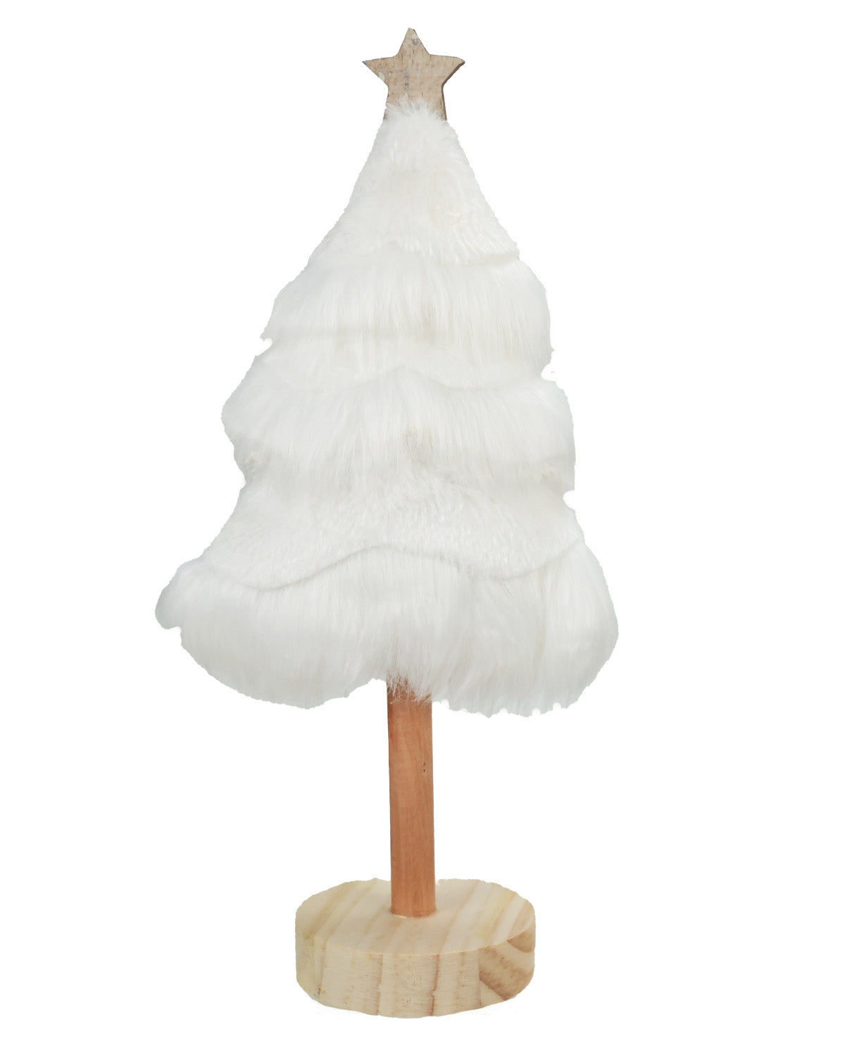 12" White Faux Fur Tree
