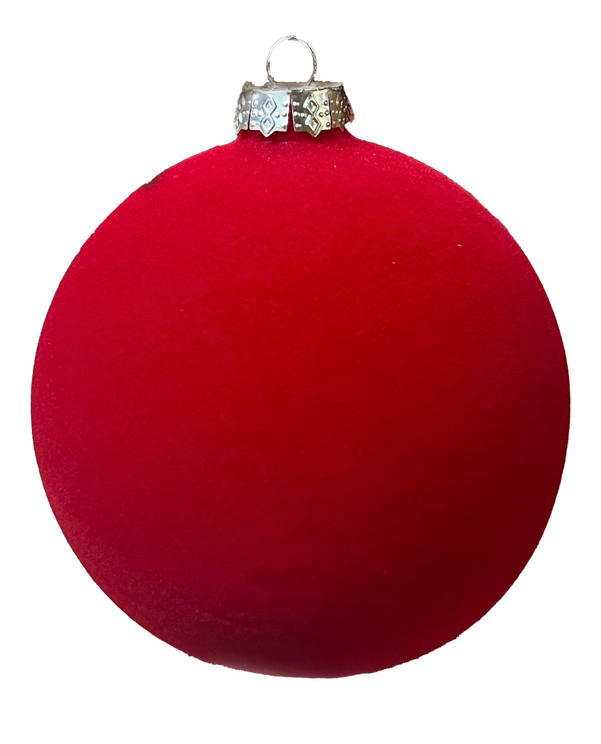 Red Flocked Orb Ornament