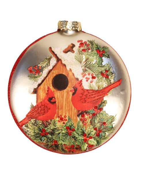 Cardinal Glass Dosk Ornament