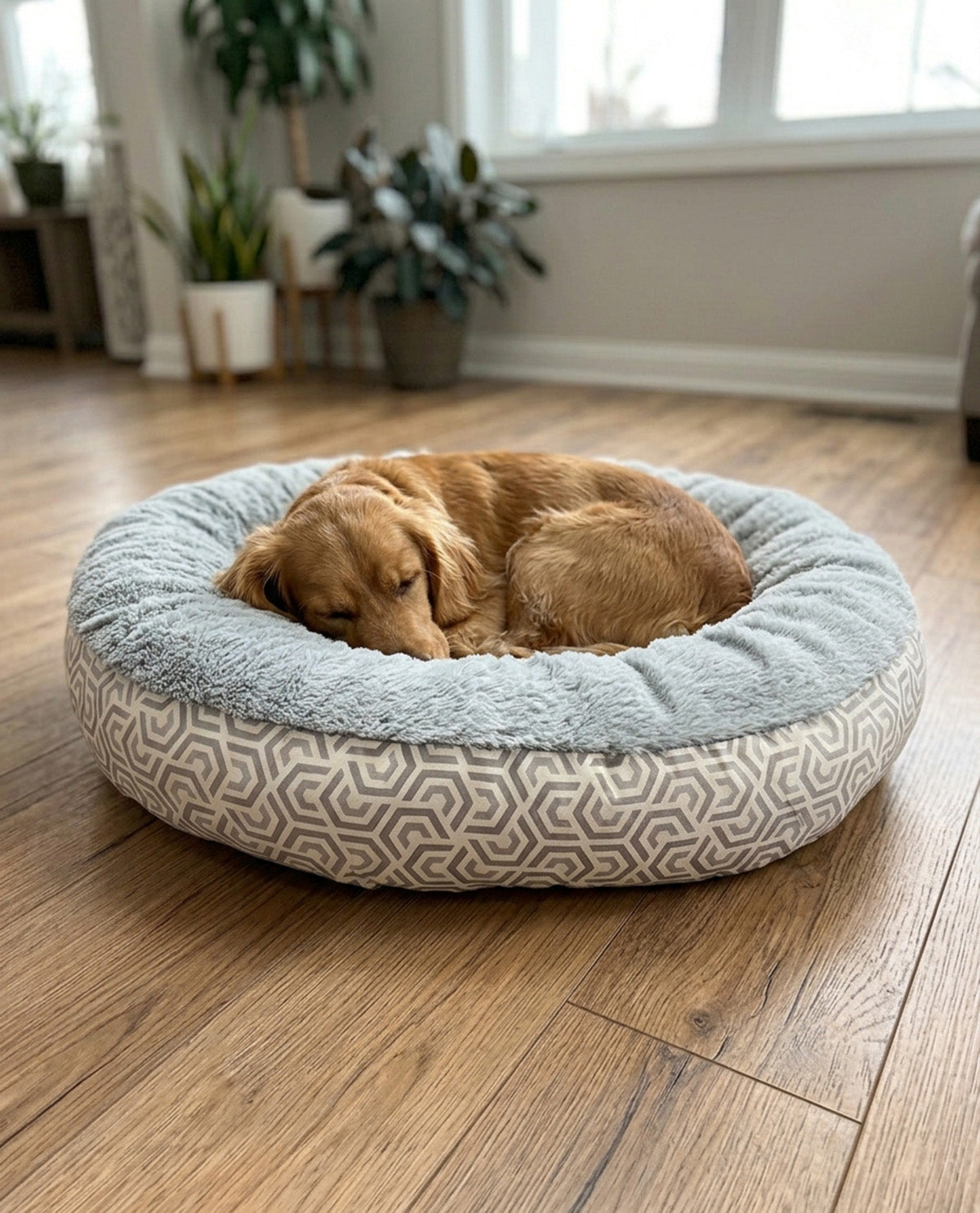 Octagon Grey Pet Bed