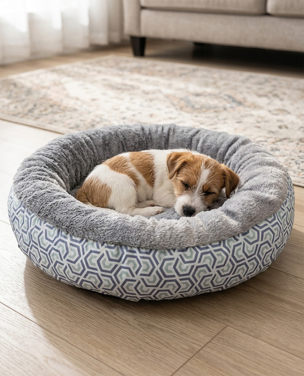 Octagon Blue Pet Bed
