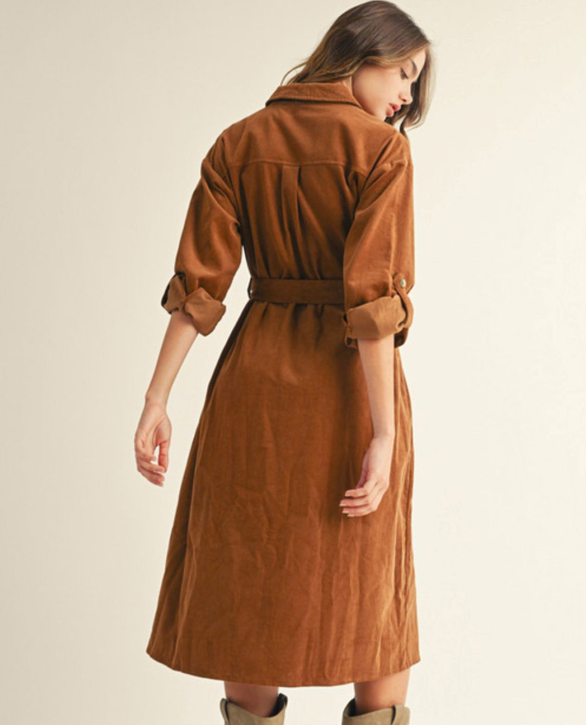 Jodifl Corduroy Tie Waist Dress