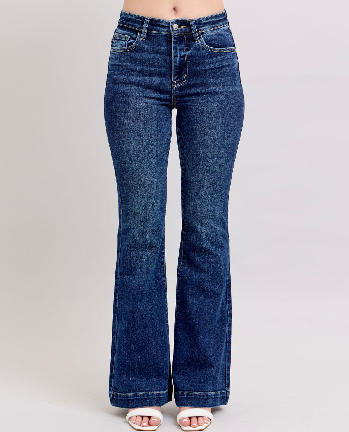 Judy Blue High Waist Flare with Trouser Hem Jeans