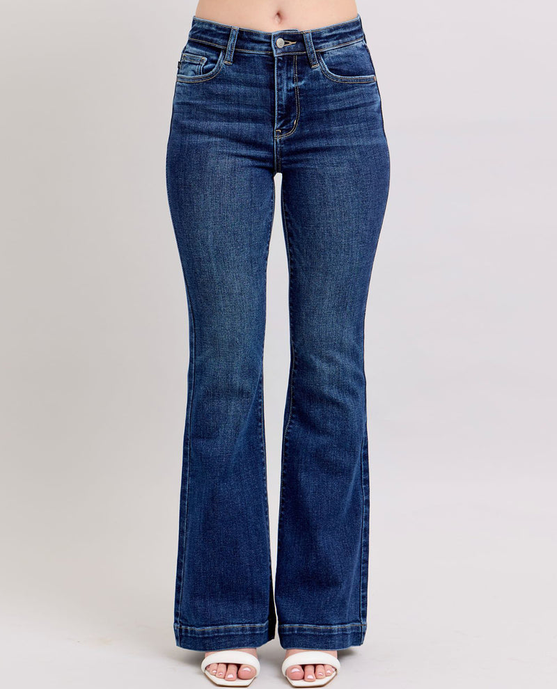 Judy Blue High Waist Flare with Trouser Hem Jeans