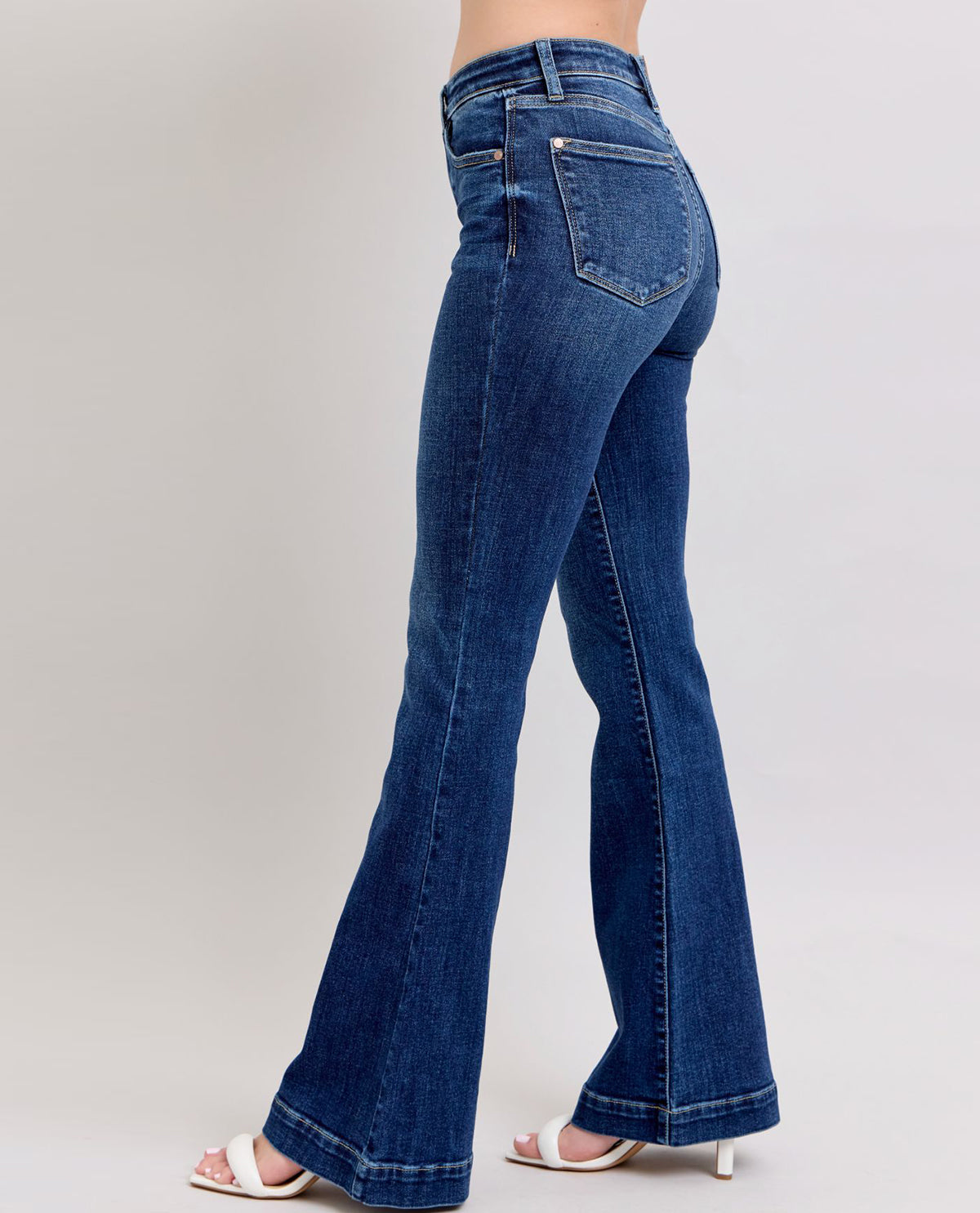 Judy Blue High Waist Flare with Trouser Hem Jeans