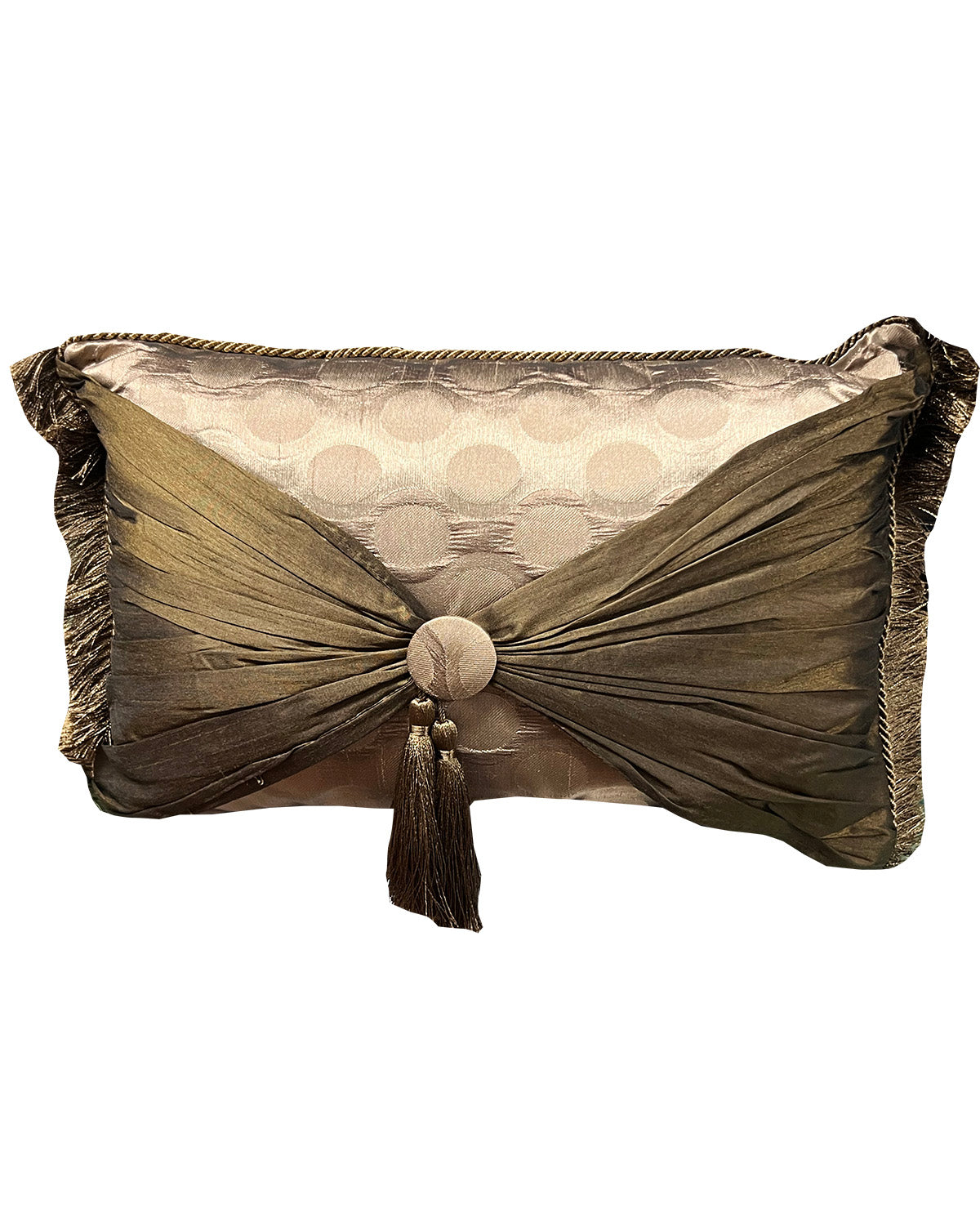 12"x18" Melange Brown Sash Pillow With Tassels
