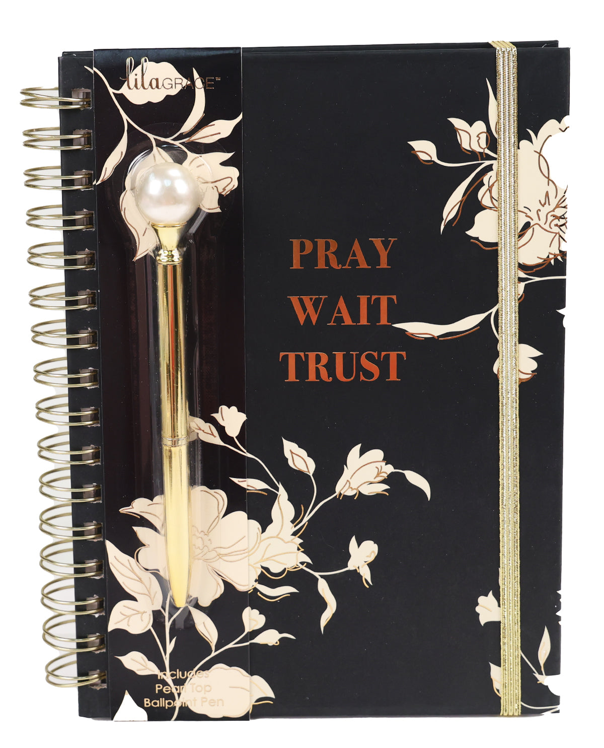 "Pray, Wait, Trust" Spiral Notebook With Pen