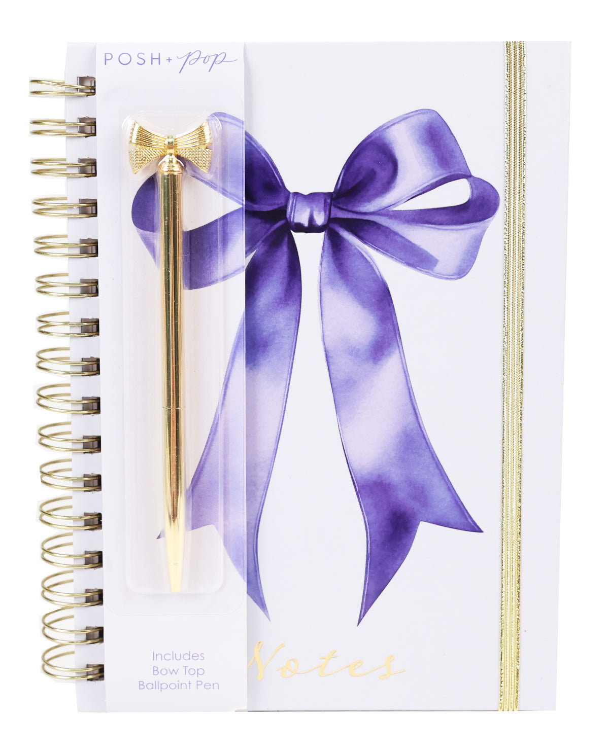 Blue Bow Spiral Notebook With Pen