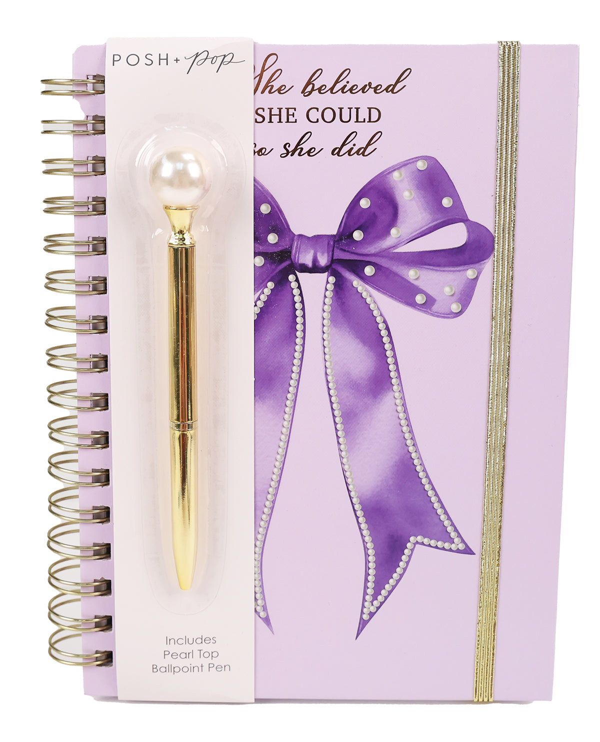 "She Believed She Could So She Did" Spiral Notebook With Pen