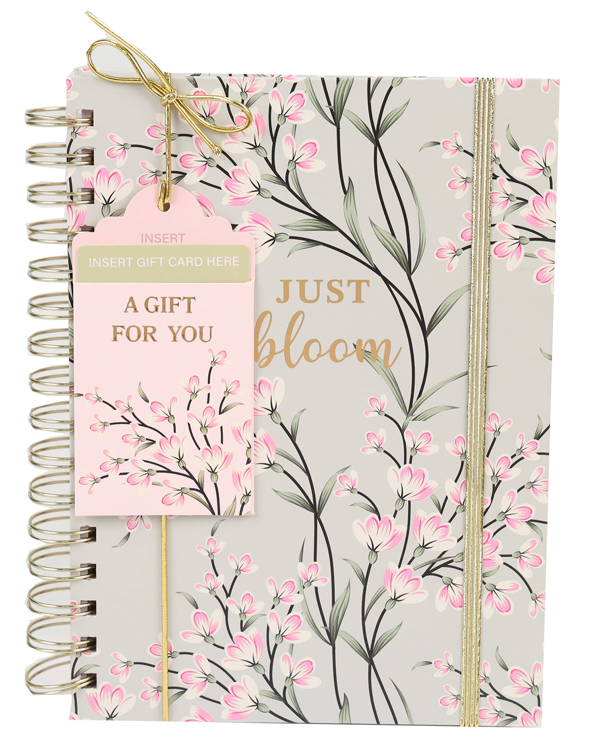 Just Bloom Spiral Notebook With Gift Card Holder
