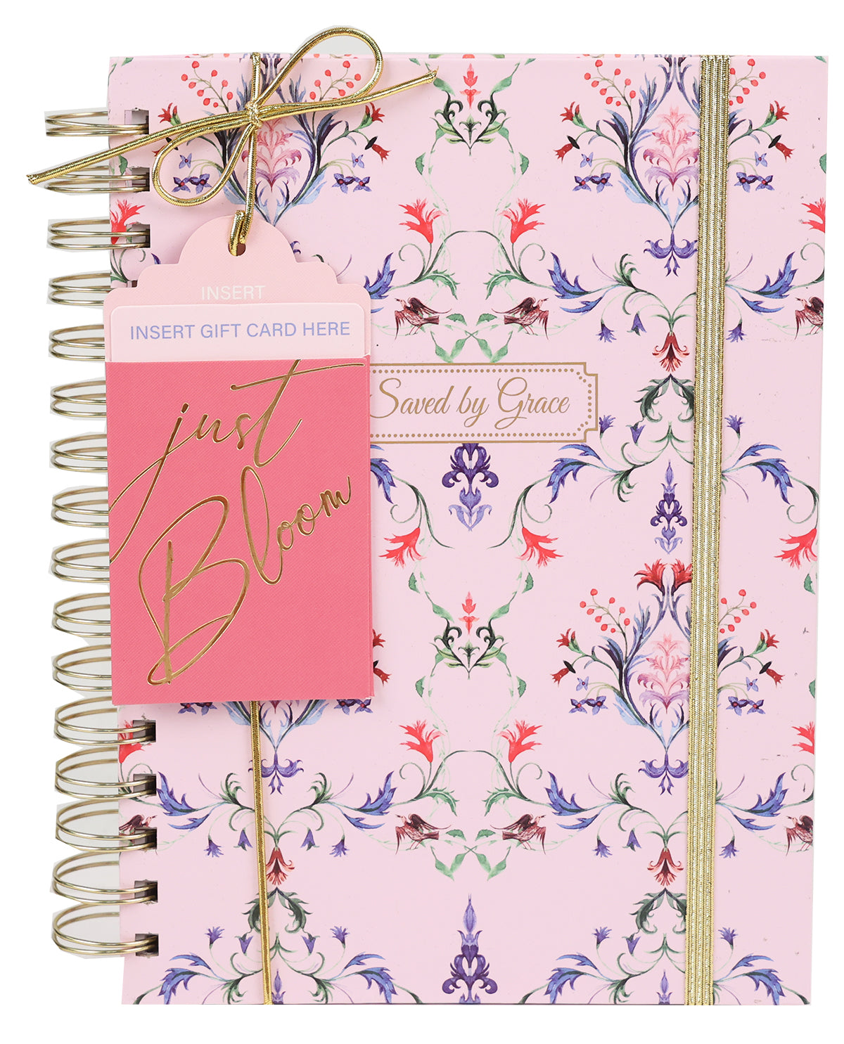 Saved By Grace Spiral Notebook With Gift Card Holder