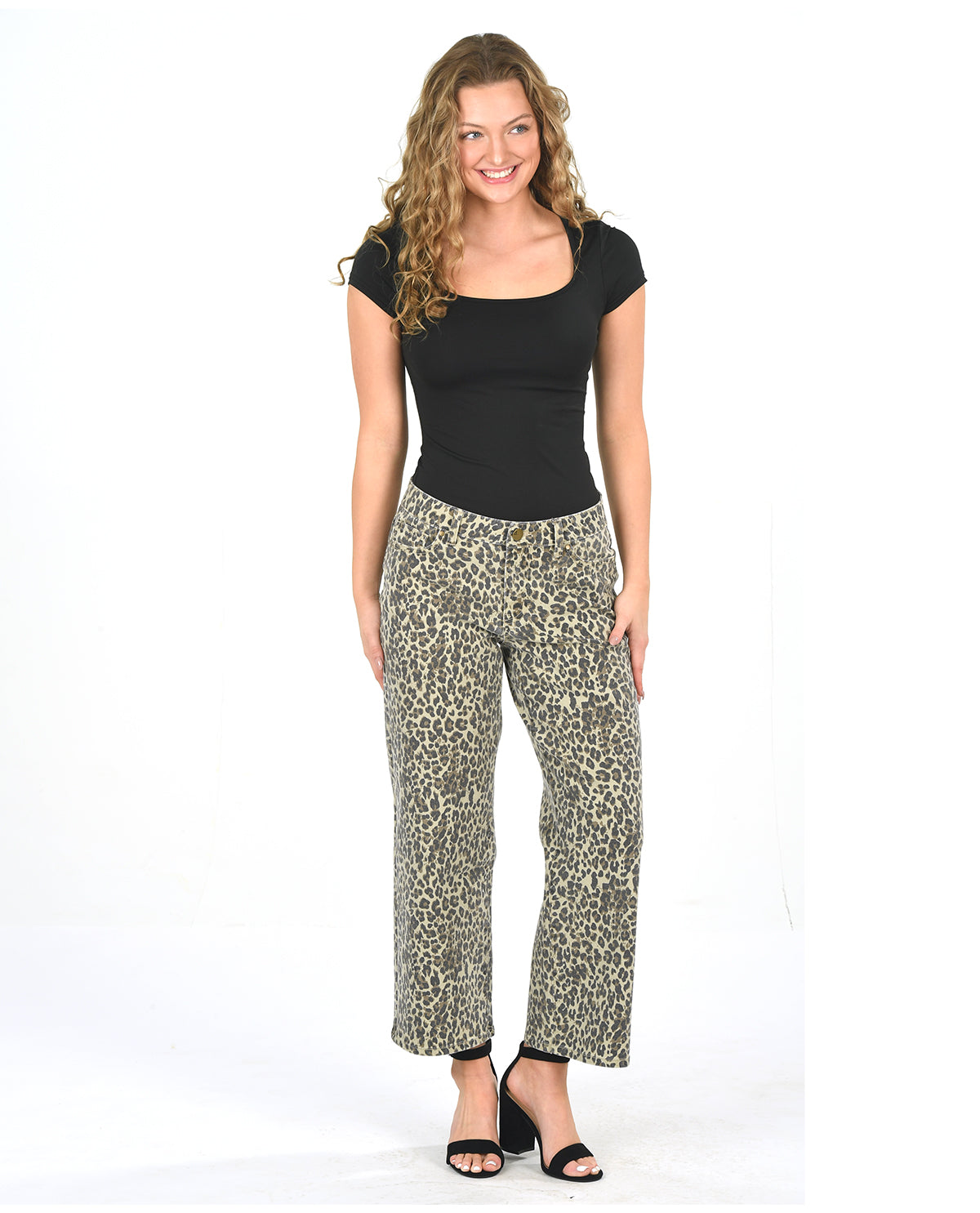 D Jeans Leopard Wide Leg Pant