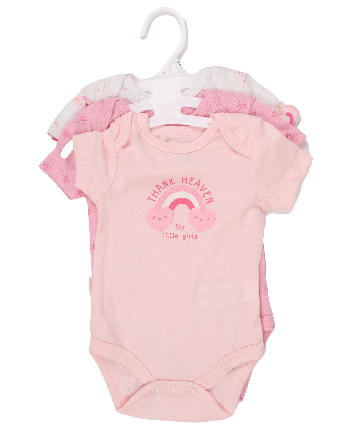 Baby Views 3 Pack Bodysuits - Pink Heaven