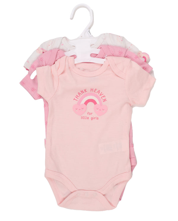 Baby Views 3 Pack Bodysuits - Pink Heaven