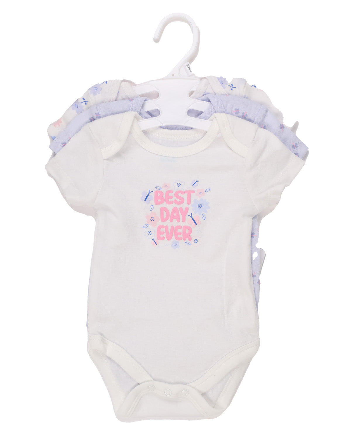 Baby Views 3 Pack Bodysuits - Cream Floral