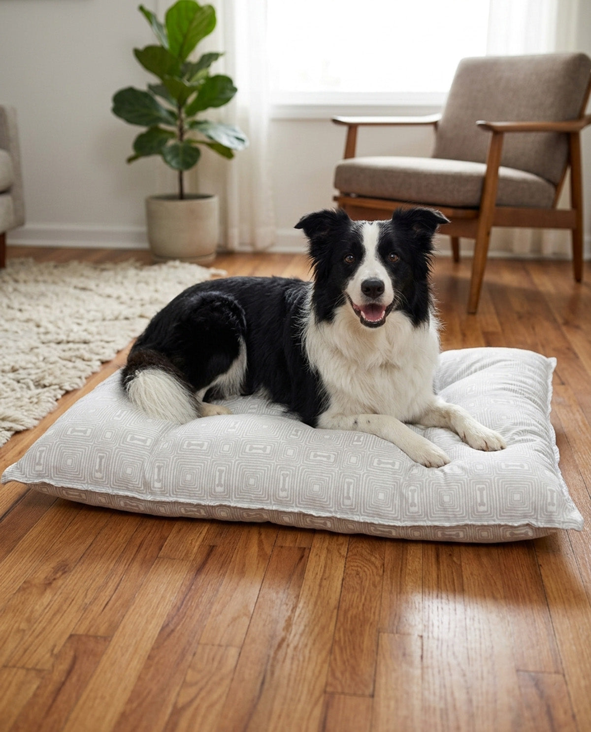 Large Geometric Pattern Pet Bed