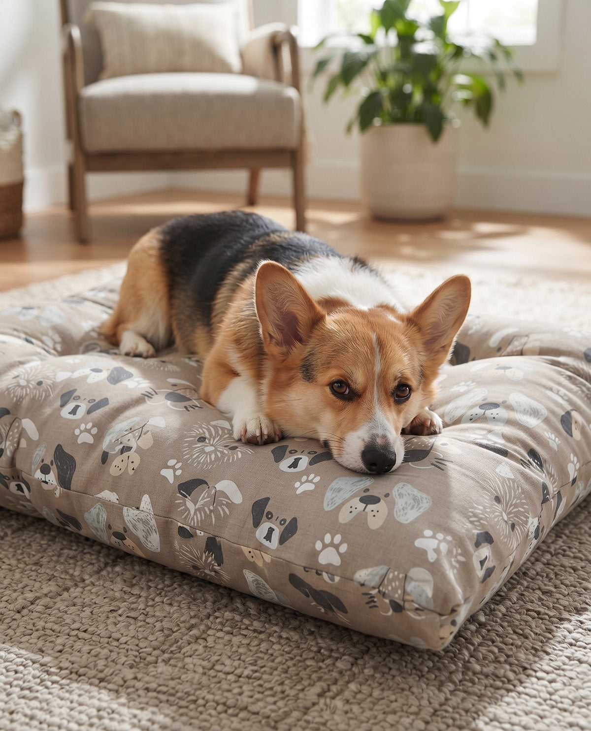 Cotton Tufted Pet Bed Taupe