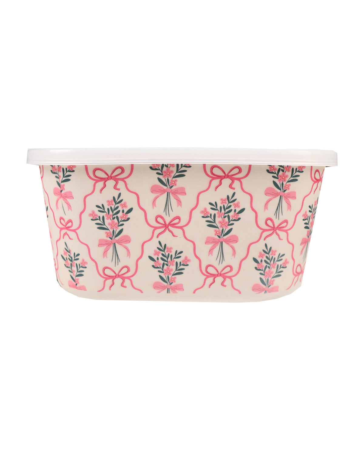 3ct Bamboo Storage Containers - Pink Bow Floral