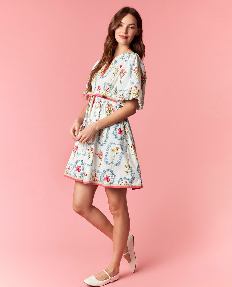 Peach Love Floral Smocked Waist Dress