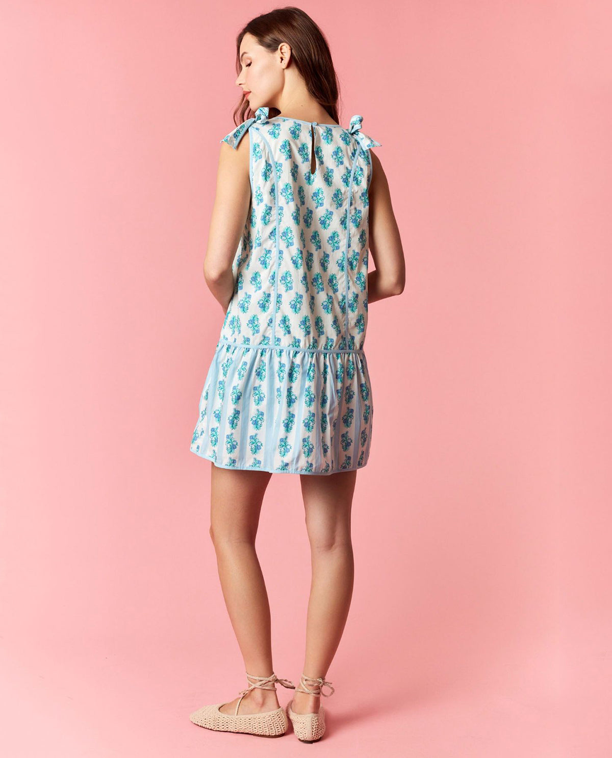 Peach Love Tie Shoulder Floral Dress