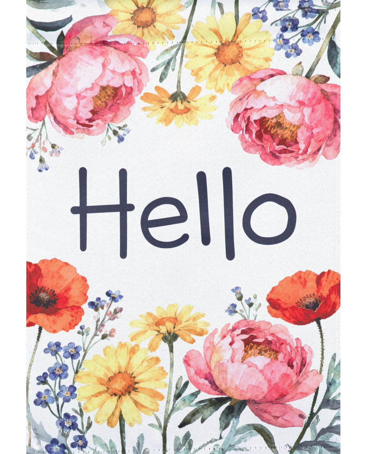 Floral Hello Suede House Flag
