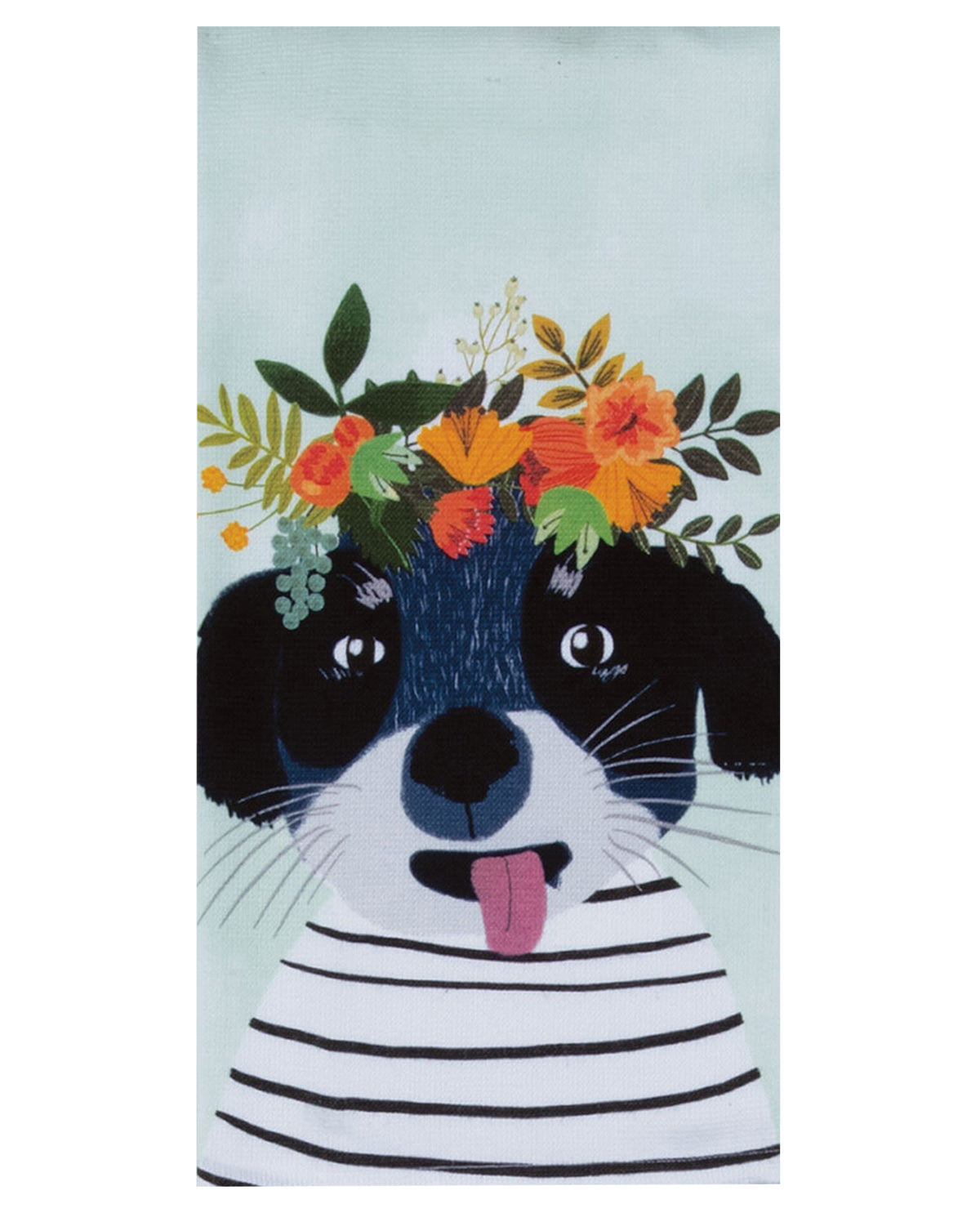 18" x 18" Dog With Flowers Oversized Terry Towel