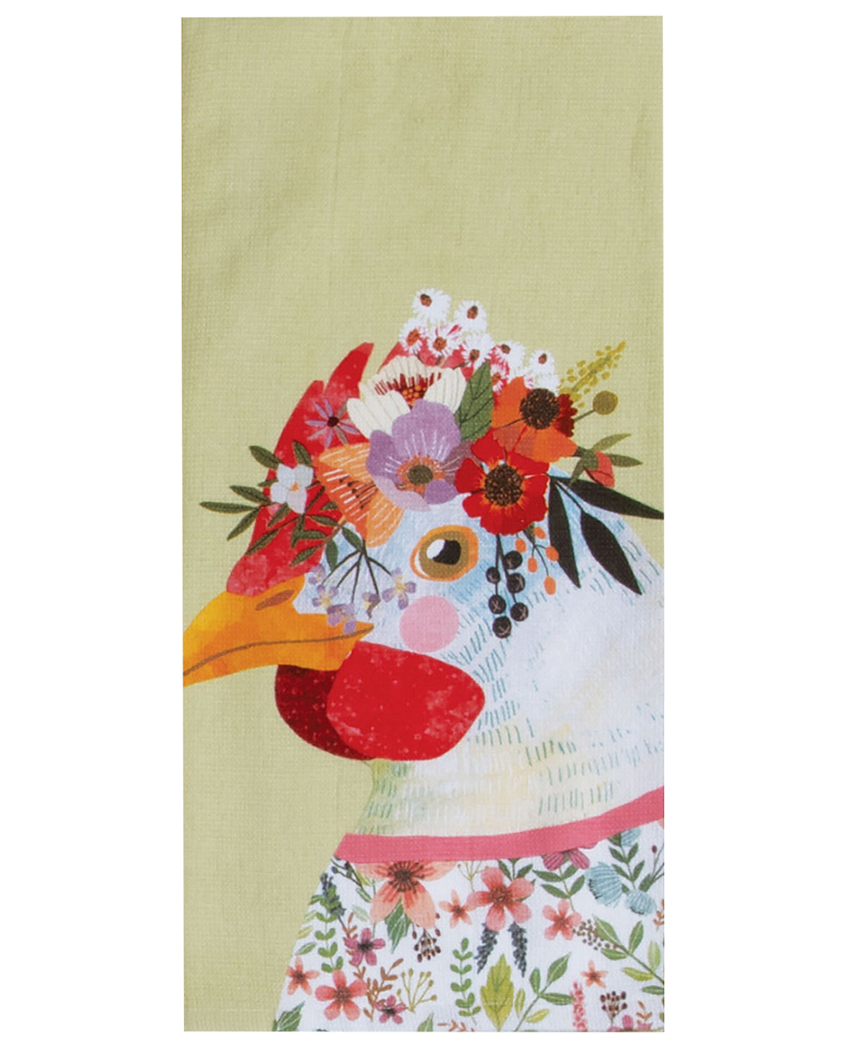 18" x 28" Chicken With Flowers Terry Towel