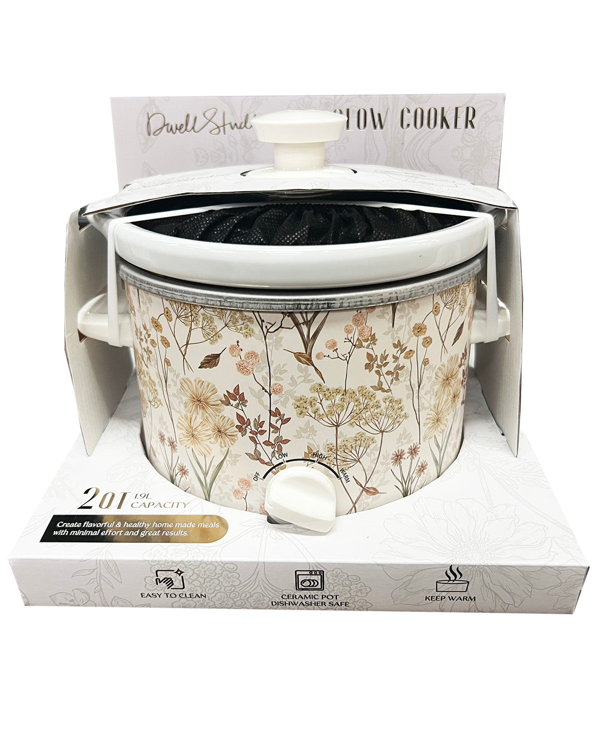 Neutral Printed Slow Cooker