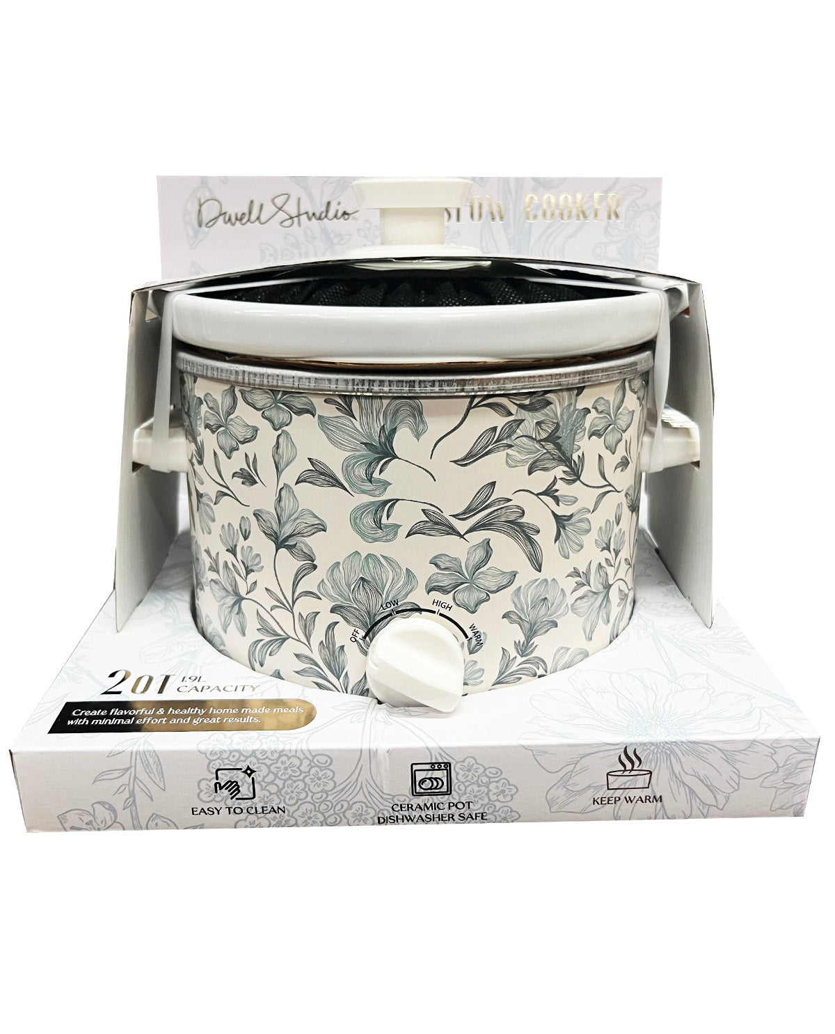 Blue Printed Slow Cooker