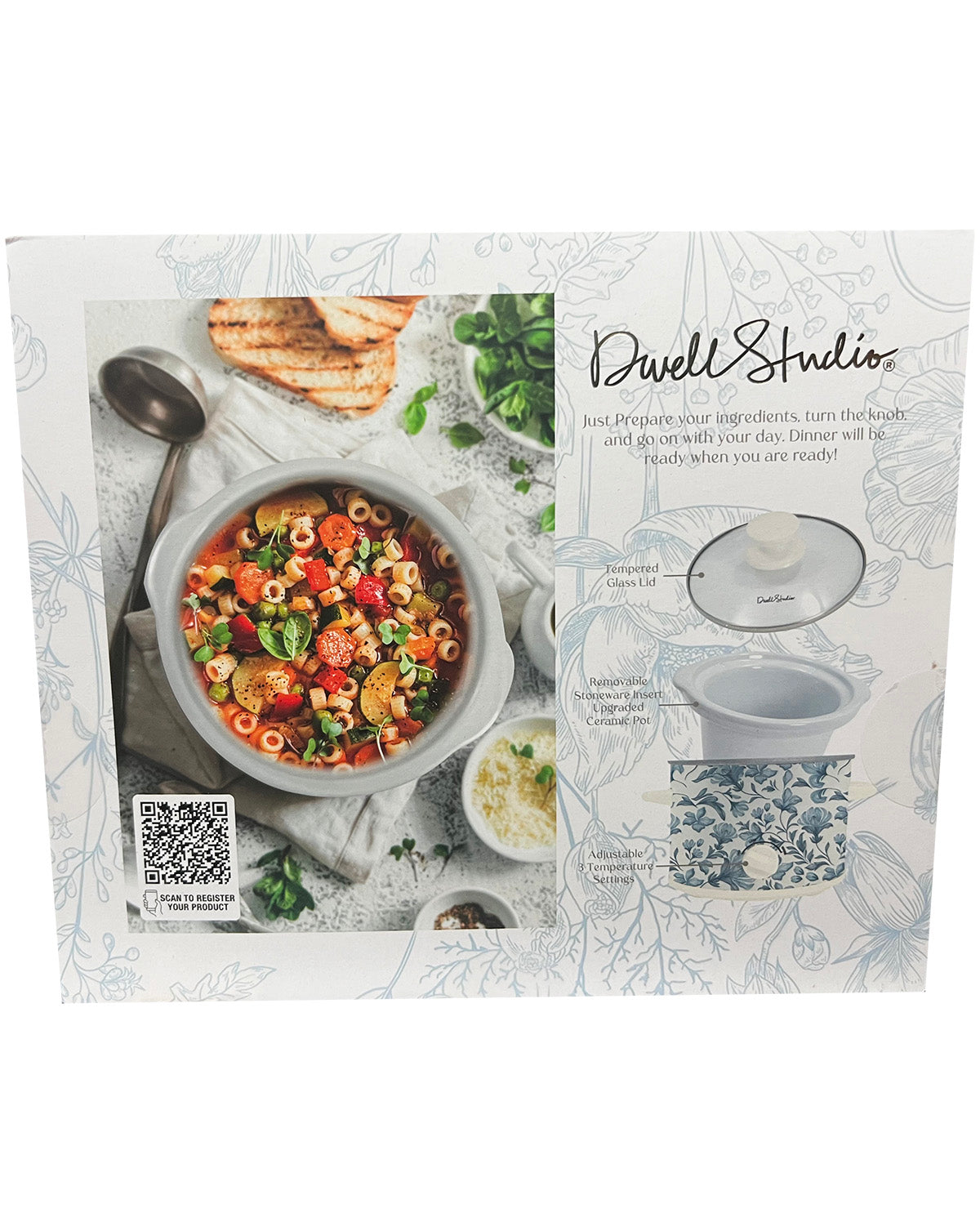 Blue Printed Slow Cooker