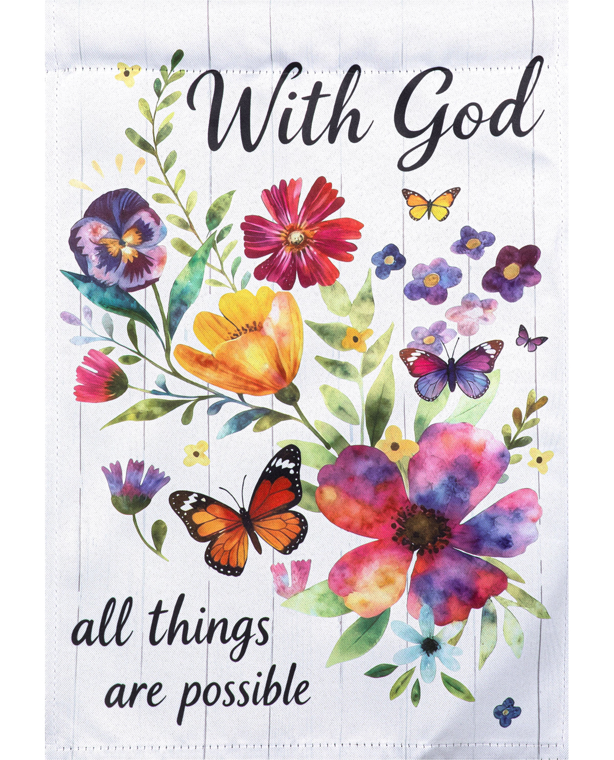 With God All Things Are Possible Suede Garden Flag