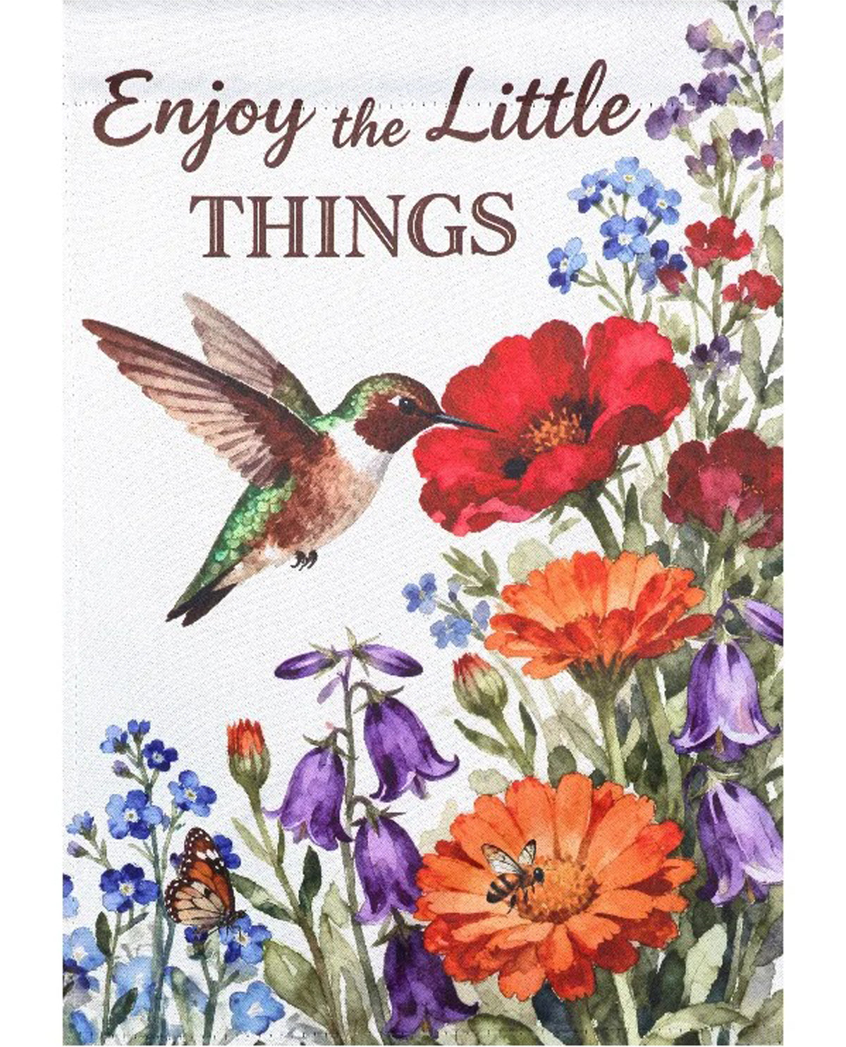 Enjoy The Little Things Suede House Flag