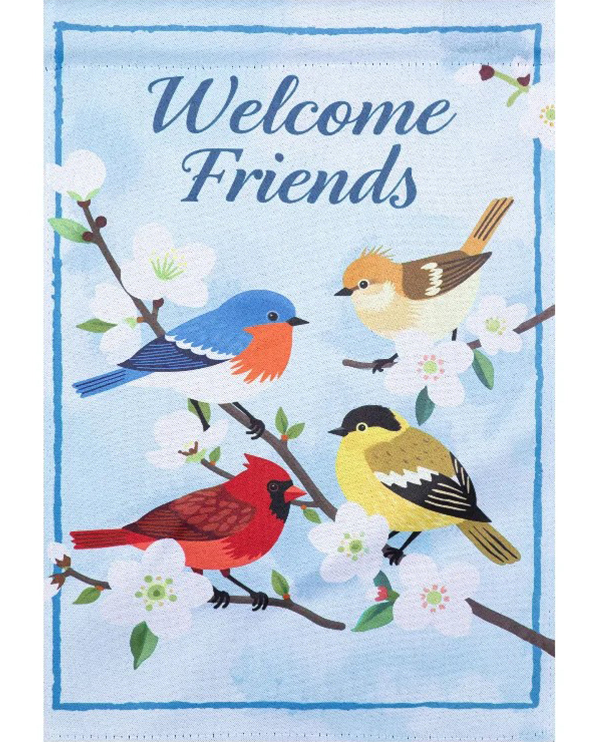 Welcome Friends Suede Garden Flag