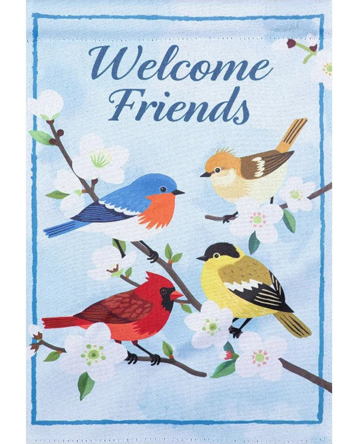 Welcome Friends Suede House Flag
