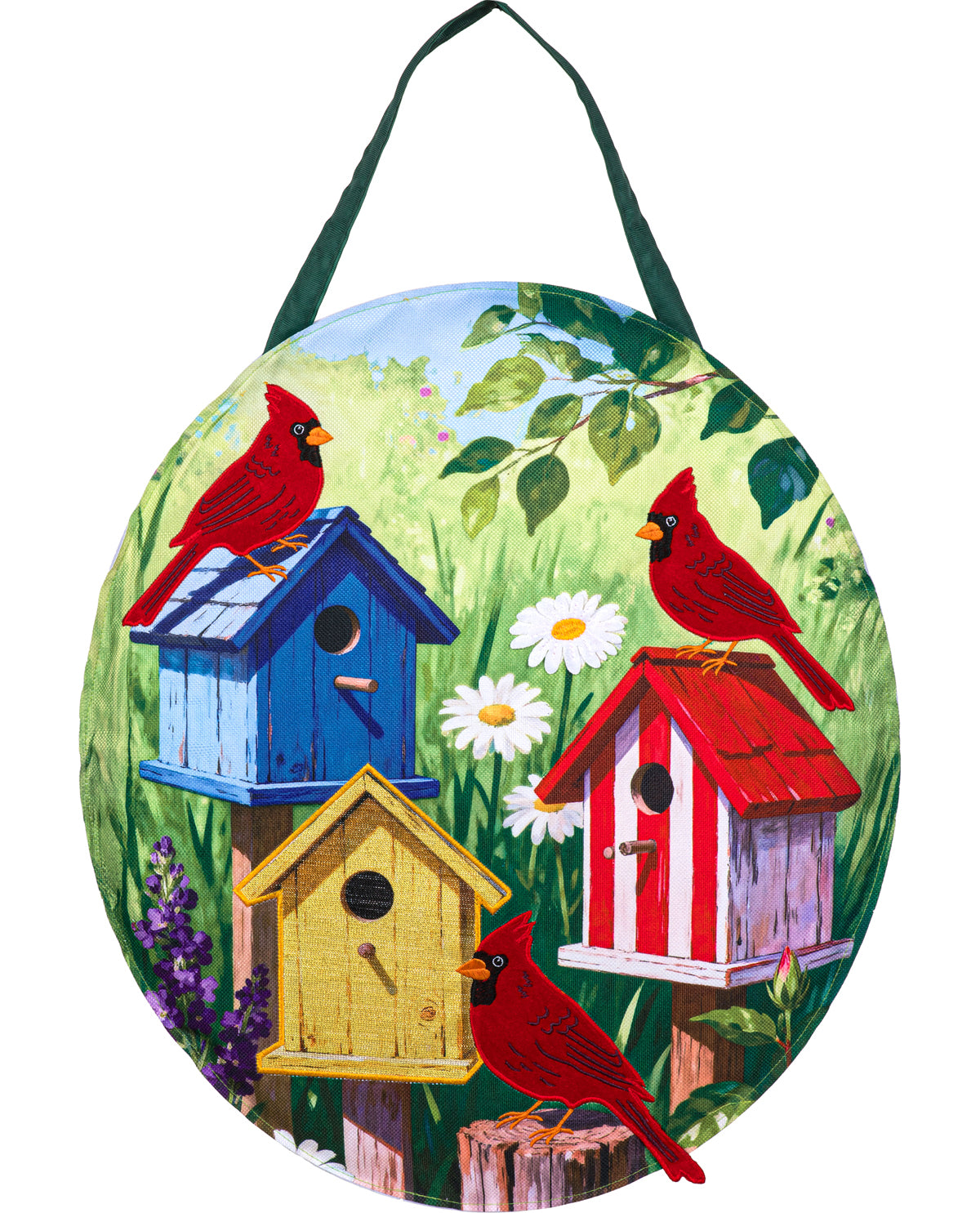 Cardinals And Birdhouses Door Decor