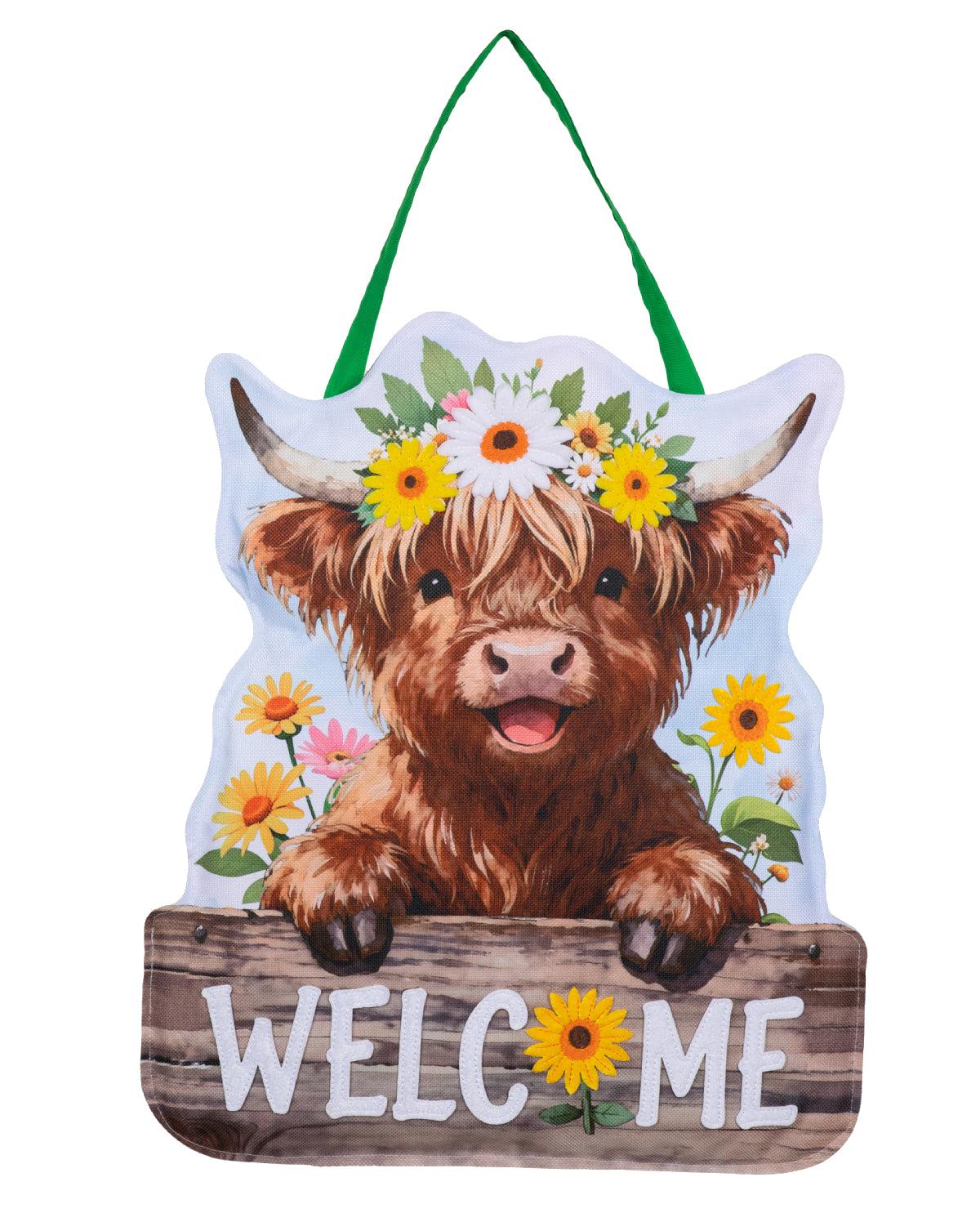 "Welcome" Highland Cow Door Decor