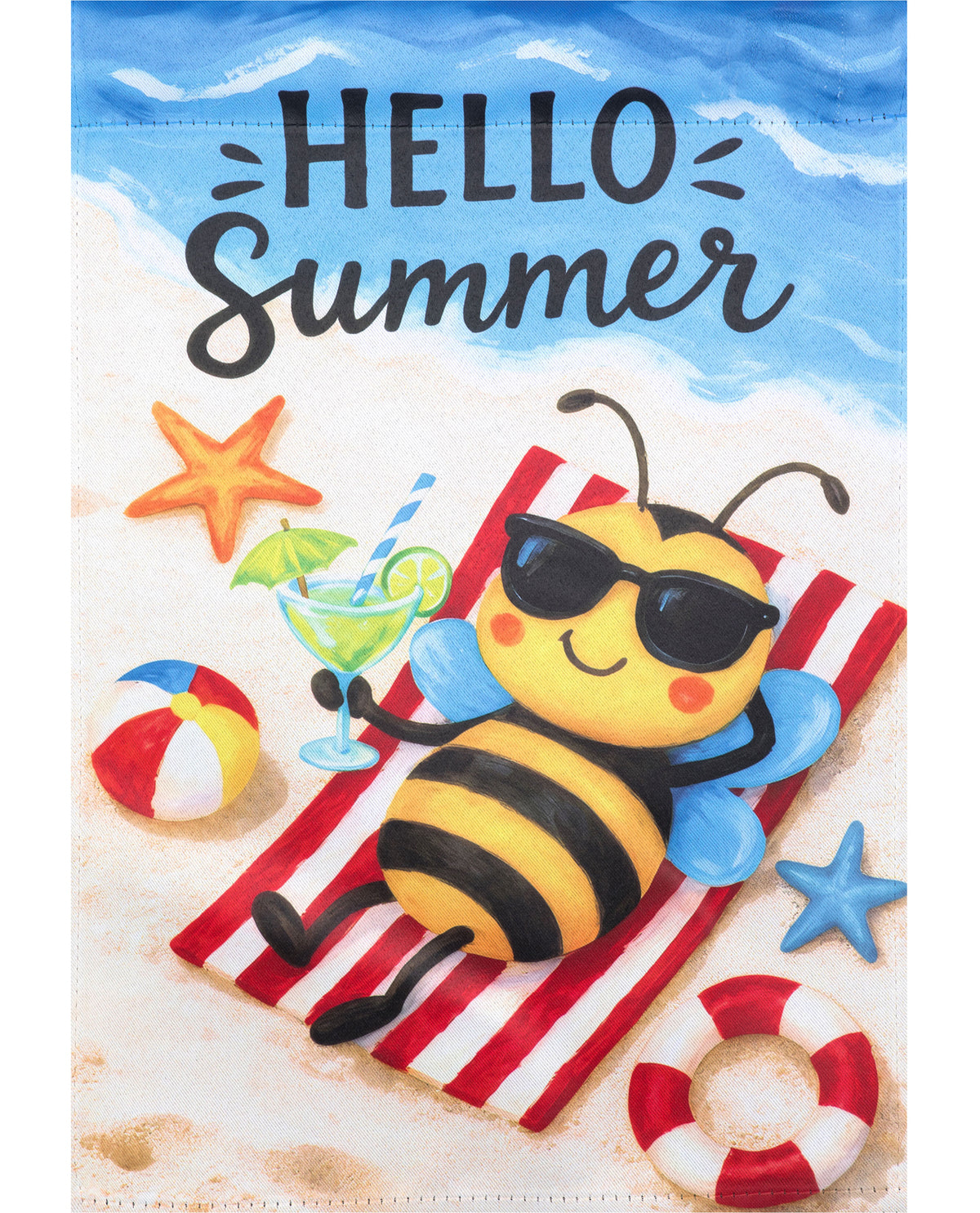 Hello Summer Suede Garden Flag
