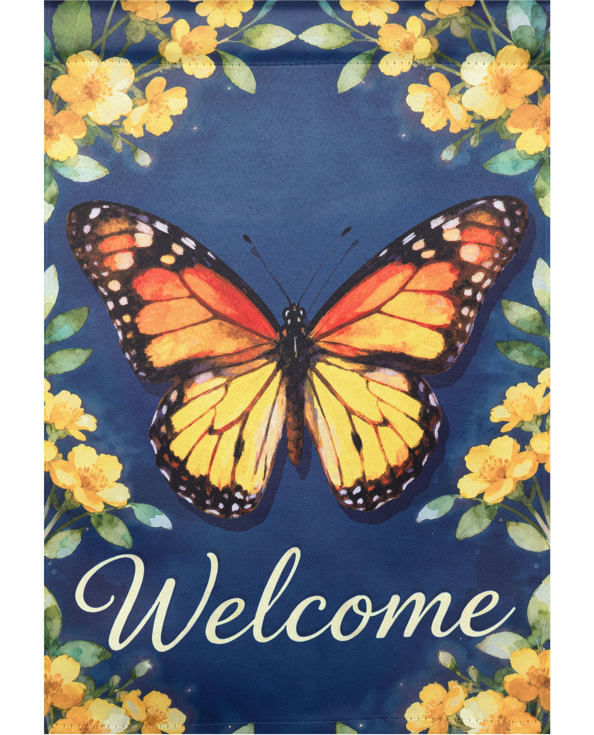 Welcome Butterfly Suede House Flag