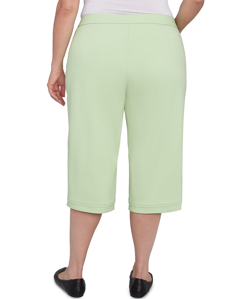 Alfred Dunner Parrot Cay Tummy Control Capri Palm Green