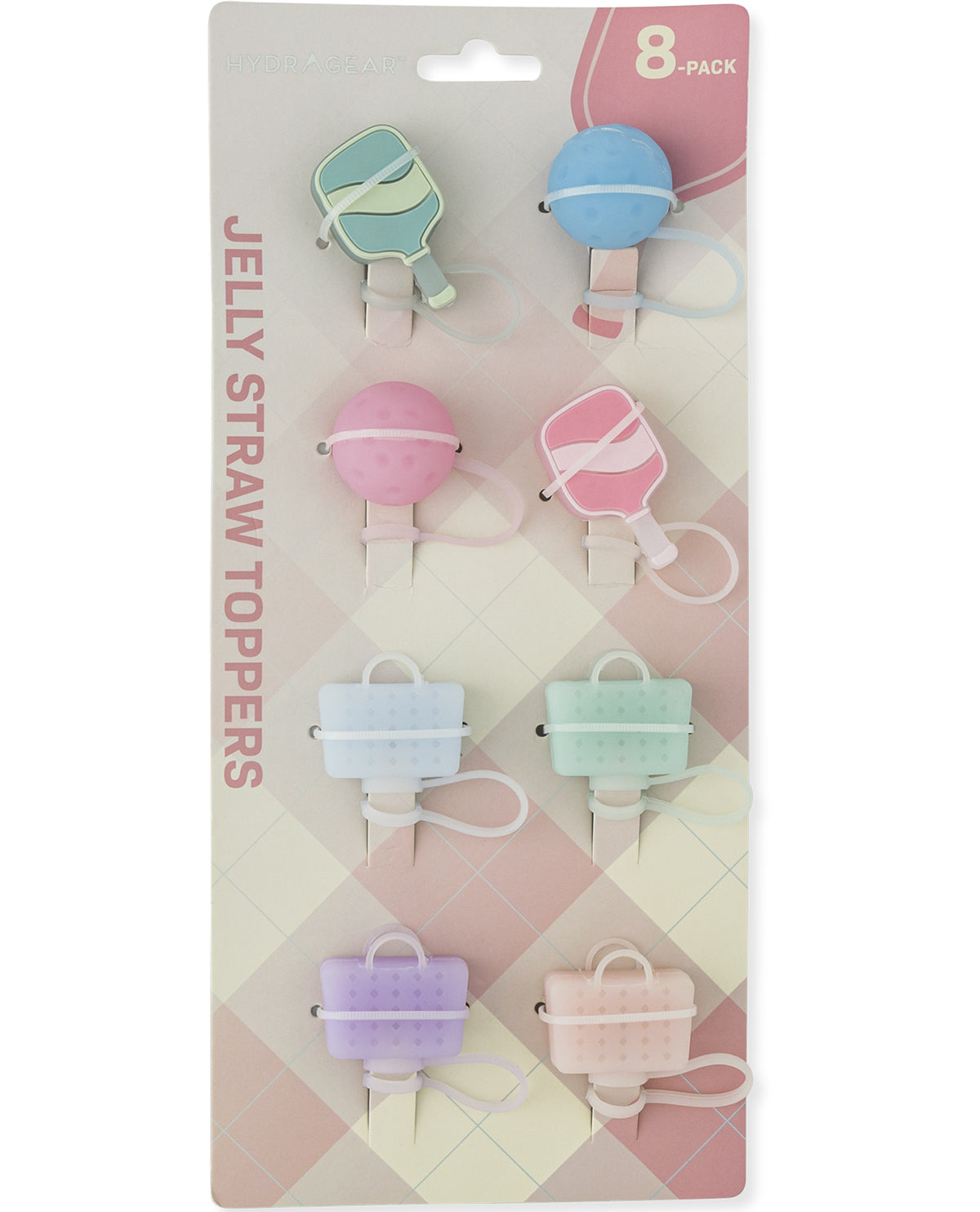 8 Pack Jelly Straw Topper Pickleball