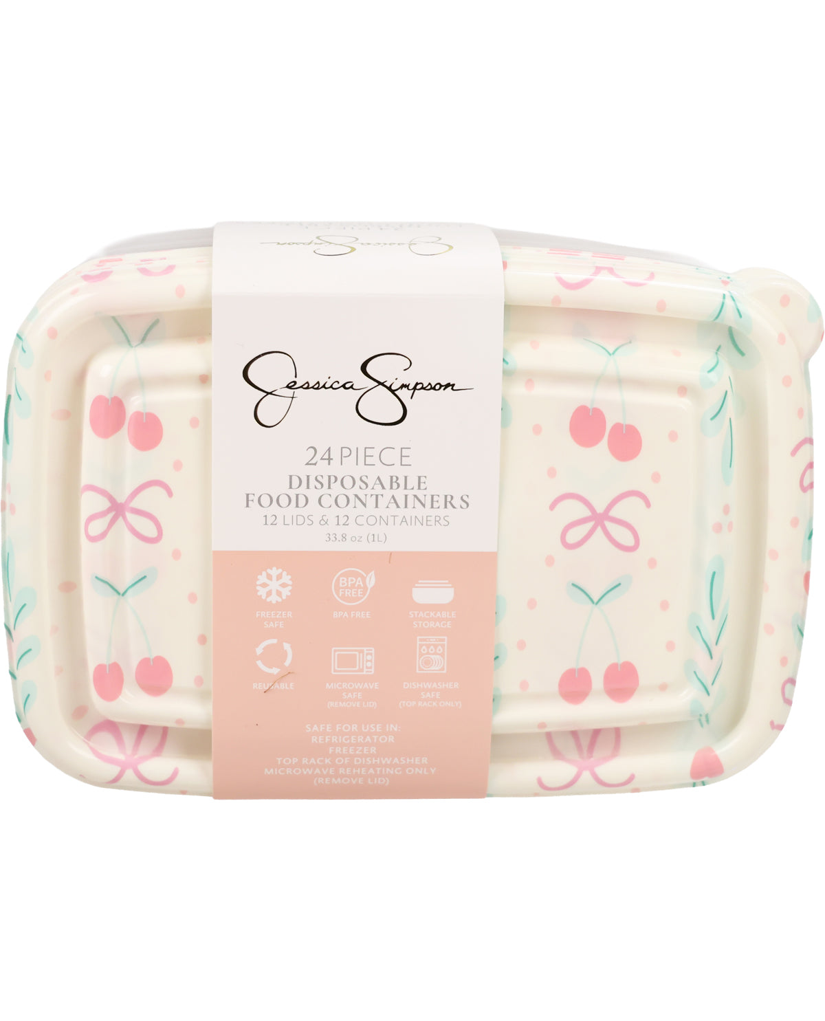 24pcs F/c-Jessica Simpson Ivory Cherry Bow Coquette